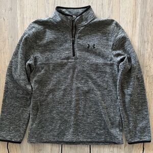 Boys Under Armour 1/4 Zip Long Sleeve Fleece Pullover Sweatshirt-YLG 14-16 EUC